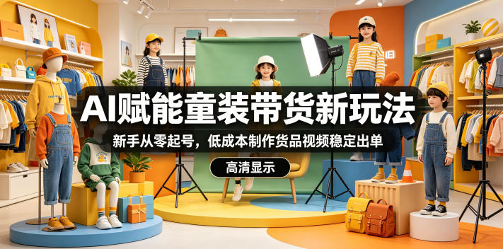 AI赋能童装带货新玩法，新手从零起号，低成本制作货品视频稳定出单-翌晨科技网