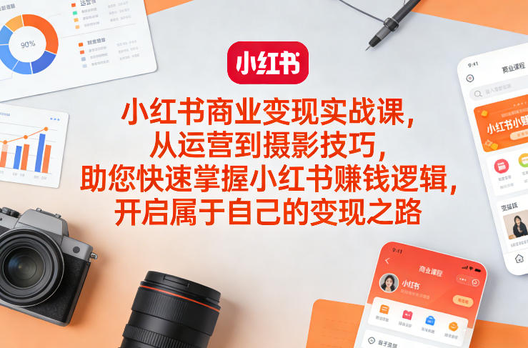小红书商业变现实战课，从运营到摄影技巧，助您快速掌握小红书賺钱逻辑，开启属于自己的变现之路-翌晨科技网