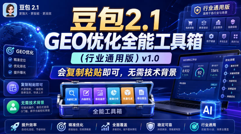 豆包2.1 GEO优化全能工具箱（行业通用版）v1.0，会复制粘贴即可，无需技术背景-翌晨科技网