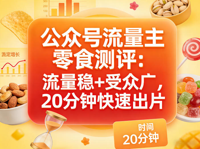 公众号流量主之零食测评赛道，流量稳+受众广，20分钟一条作品-翌晨科技网
