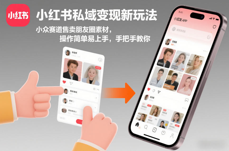小红书私域变现新玩法，小众赛道售卖朋友圈素材，操作简单易上手，手把手教你-翌晨科技网