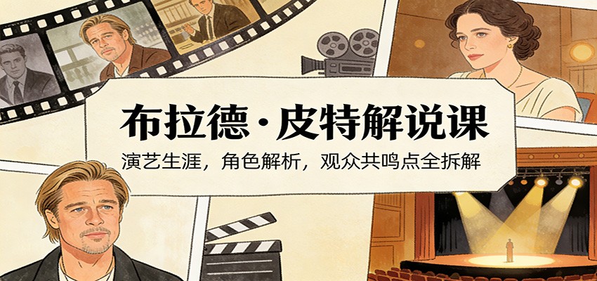 演员说-布拉德.皮特解说课：演艺生涯，角色解析，观众共鸣点全拆解-翌晨科技网