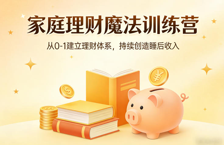 家庭理财魔法训练营，从0-1建立理财体系，持续创造睡后收入-翌晨科技网