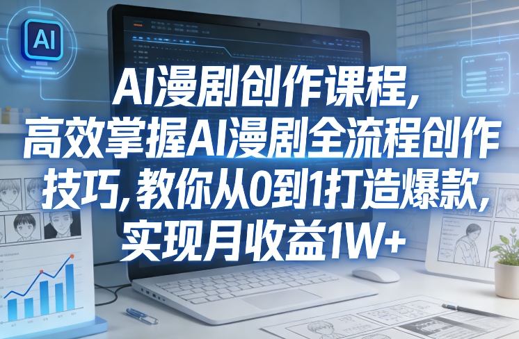 某社群AI漫剧创作课程，高效掌握AI漫剧全流程创作技巧，教你从0到1打造爆款，实现月收益1W+-翌晨科技网