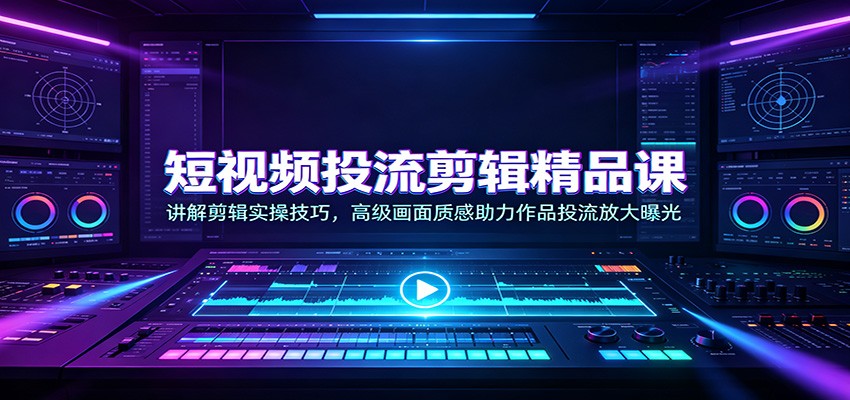 短视频投流剪辑精品课：讲解剪辑实操技巧，高级画面质感助力作品投流放大曝光-翌晨科技网