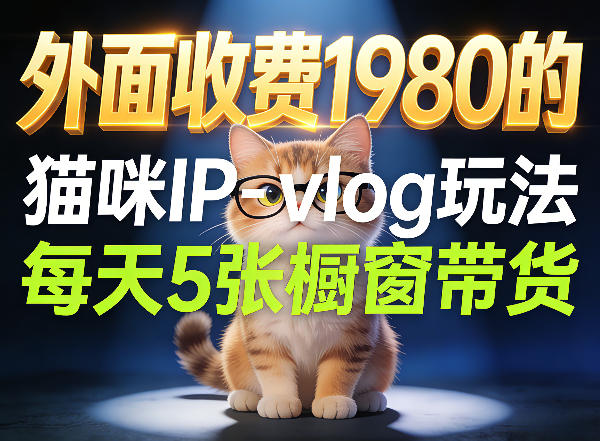 宠物赛道猫咪IP-vlog玩法，26条视频涨粉29W，每天5张橱窗带货拆解-翌晨科技网
