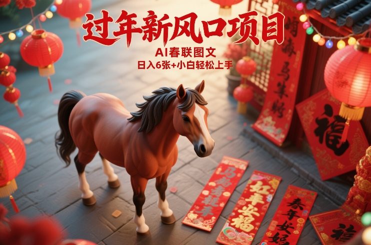 过年新风口项目，用ai春联图文，日入6张+小白轻松上手【揭秘】-翌晨科技网