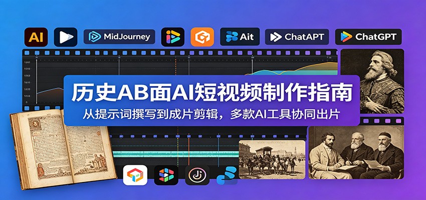 历史AB面AI短视频制作指南：从提示词撰写到成片剪辑，多款AI工具协同出片-翌晨科技网