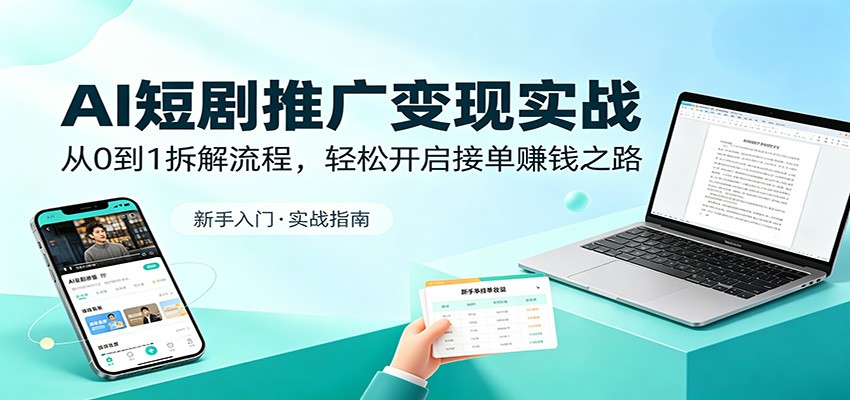 AI短剧推广变现实战：从0到1拆解流程，轻松开启接单赚钱之路-翌晨科技网