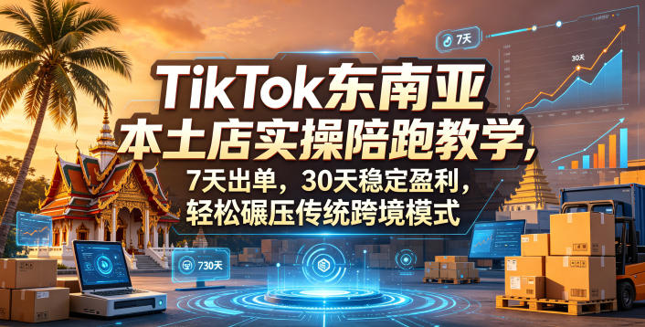 TikTok东南亚本土店实操陪跑教学，7天出单，30天稳定盈利，轻松碾压传统跨境模式-翌晨科技网