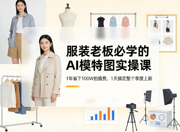 服装老板必学的AI模特图实操课，1年省下100W拍摄费，1天搞定整个季度上新-翌晨科技网