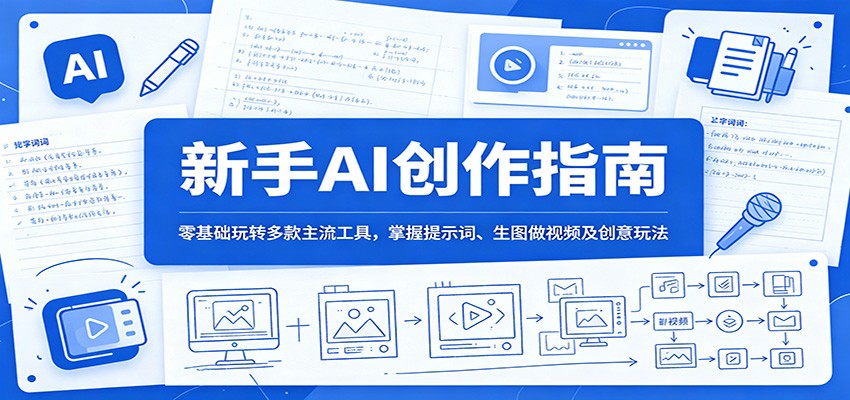 新手AI创作指南：零基础玩转多款主流工具，掌握提示词、生图做视频及创意玩法-翌晨科技网