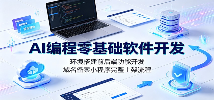 AI编程零基础软件开发：环境搭建前后端功能开发，域名备案小程序完整上架流程-翌晨科技网