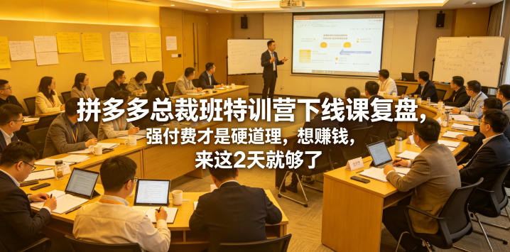 拼多多总裁班特训营下线课复盘，强付费才是硬道理，想賺钱，来这2天就够了-翌晨科技网