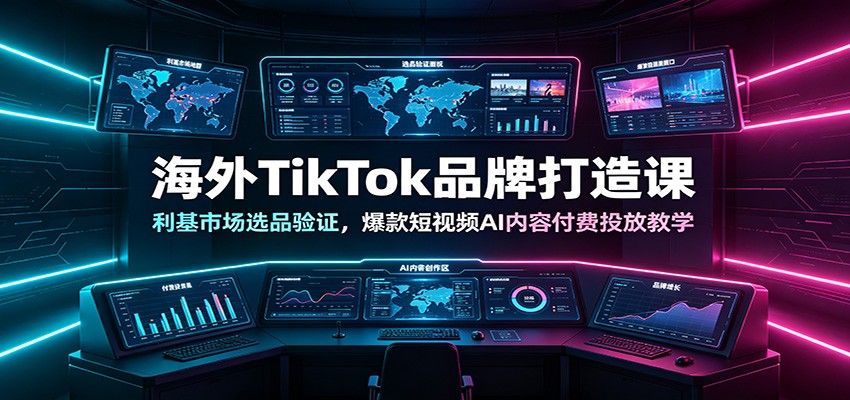 海外TikTok品牌打造课：利基市场选品验证，爆款短视频AI内容付费投放教学-翌晨科技网