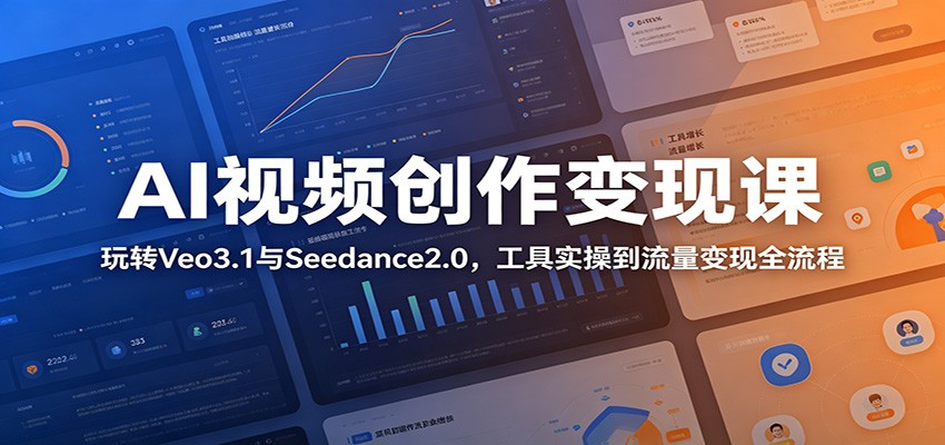 AI视频创作变现课：玩转Veo3.1与Seedance2.0，工具实操到流量变现全流程-翌晨科技网