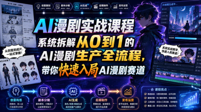 AI漫剧实战课程，系统拆解从0到1的AI漫剧生产全流程，带你快速入局AI漫剧赛道-翌晨科技网