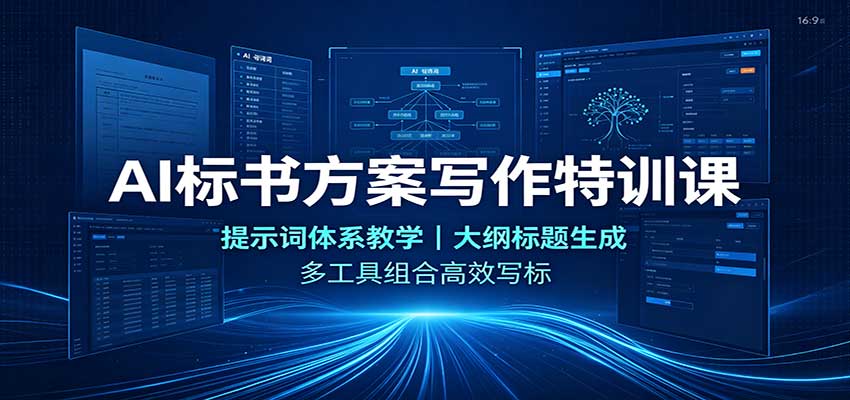 AI标书方案写作特训课：提示词体系教学，大纲标题生成，多工具组合高效写标-翌晨科技网