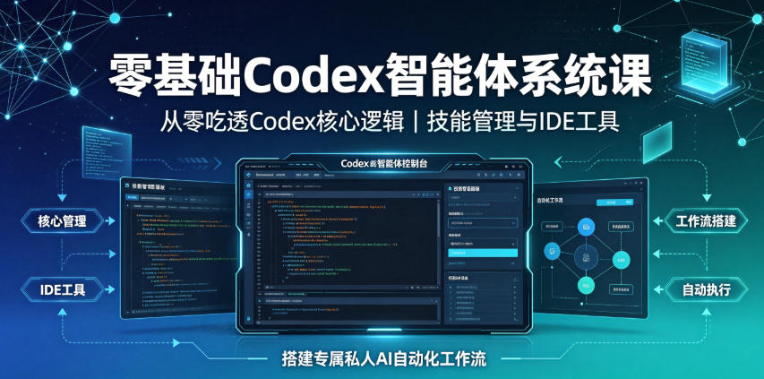 零基础Codex智能体系统课｜从零吃透Codex核心逻辑、技能管理与IDE工具，搭建专属私人AI自动化工作流-翌晨科技网