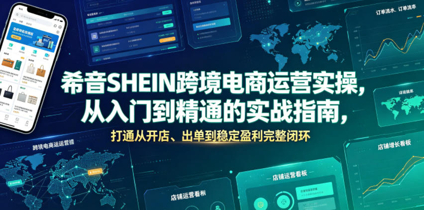 希音SHEIN跨境电商运营实操，从入门到精通的实战指南，打通从开店、出单到稳定盈利完整闭环-翌晨科技网