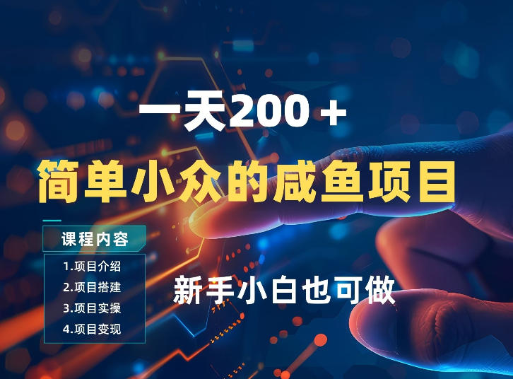 一天收入2张，一个简单小众的咸鱼项目，0门槛小白也能做-翌晨科技网