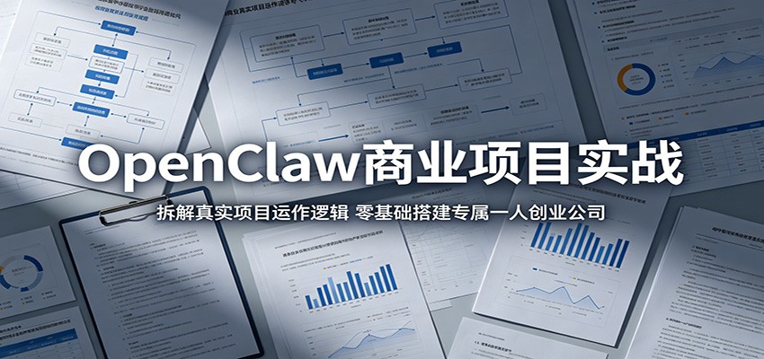 OpenClaw商业项目实战：拆解真实项目运作逻辑，零基础搭建专属一人创业公司-翌晨科技网