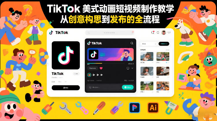 TikTok美式动画短视频制作教学，从创意构思到发布的全流程-翌晨科技网