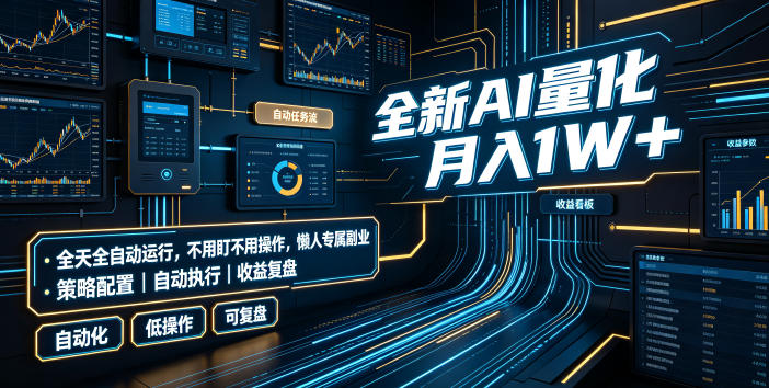 全新AI量化月入1W+，全天全自动运行，不用盯不用操作，懒人专属副业！【揭秘】-翌晨科技网