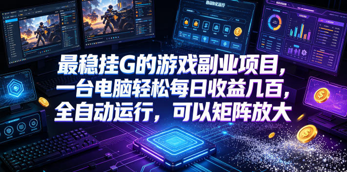 最稳挂G的游戏副业项目，一台电脑轻松每日收益几百，全自动运行，可以矩阵放大【揭秘】-翌晨科技网