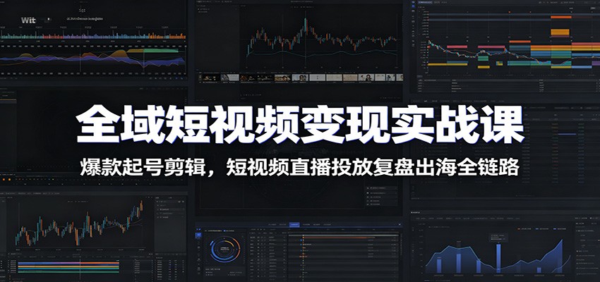 全域短视频变现实战课：爆款起号剪辑，短视频直播投放复盘出海全链路-翌晨科技网