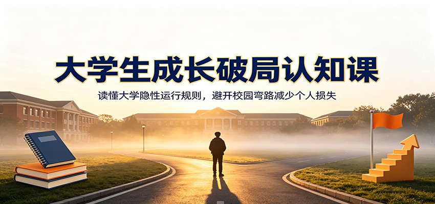 大学生成长破局认知课:读懂大学隐性运行规则,避开校园弯路减少个人损失-翌晨科技网