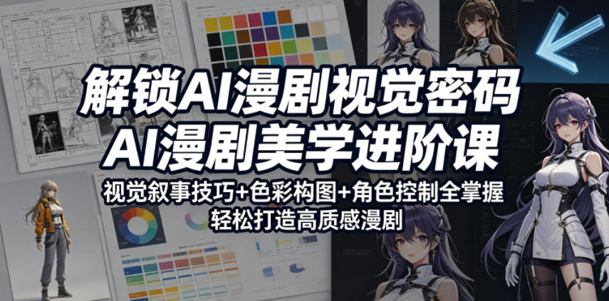 解锁AI漫剧视觉密码，AI漫剧美学进阶课，视觉叙事技巧+色彩构图+角色控制全掌握，轻松打造高质感漫剧-翌晨科技网