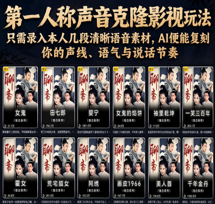第一人称声音克隆影视玩法,只需录入本人几段清晰语音素材,AI便能复刻你的声线、语气与说话节奏-翌晨科技网
