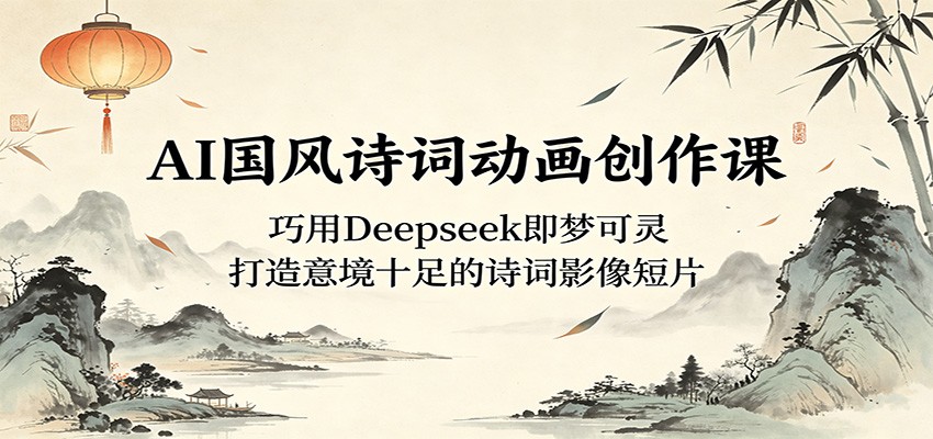 AI国风诗词动画创作课：巧用Deepseek即梦可灵，打造意境十足的诗词影像短片-翌晨科技网