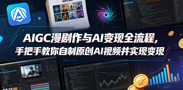 AIGC漫剧创作与AI变现全流程，手把手教你自制原创AI视频并实现变现-翌晨科技网