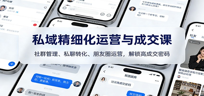 私域精细化运营与成交课：社群管理、私聊转化、朋友圈运营，解锁高成交密码-翌晨科技网