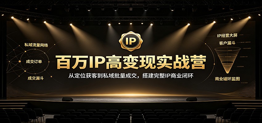 百万IP高变现实战营：从定位获客到私域批量成交，搭建完整IP商业闭环-翌晨科技网