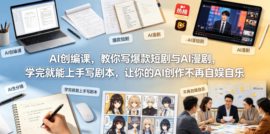 AI创编课，教你写爆款短剧与AI漫剧，学完就能上手写剧本，让你的AI创作不再自娱自乐-翌晨科技网