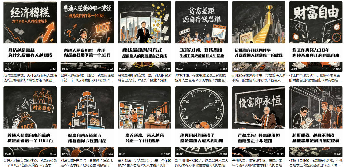 图片[2]-【AI书单】财富书籍图文解读玩法，一键直出，几十条视频，跑出1000单，全流程拆解，新手也可以上手-翌晨科技网
