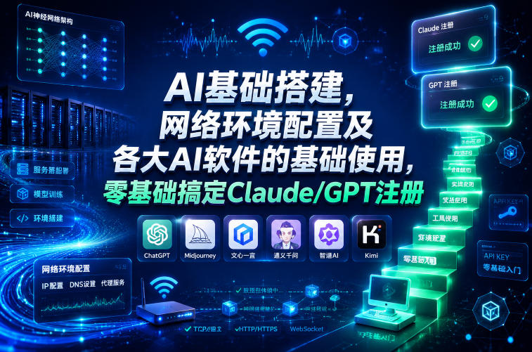 AI基础搭建，网络环境配置及各大AI软件的基础使用，零基础搞定Claude/GPT注册-翌晨科技网