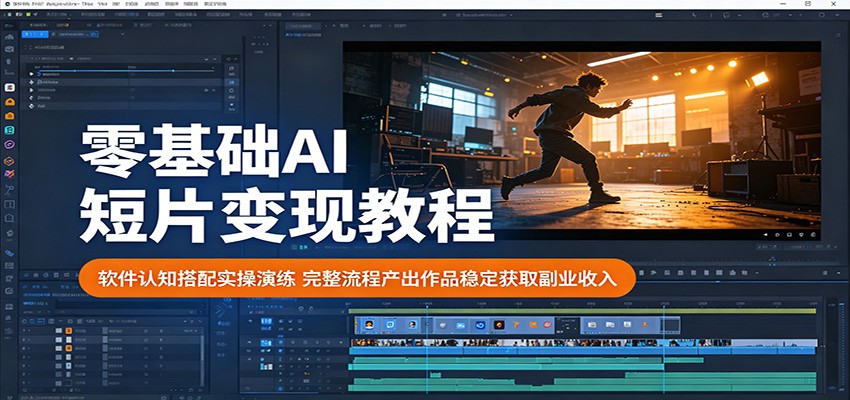 零基础AI短片变现教程：软件认知搭配实操演练，完整流程产出作品稳定获取副业收入-翌晨科技网