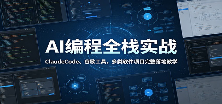 AI编程全栈实战：ClaudeCode、谷歌工具，多类软件项目完整落地教学-翌晨科技网