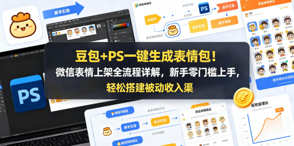 豆包+PS一键生成表情包！微信表情上架全流程详解，新手零门槛上手，轻松搭建被动收入渠道-翌晨科技网