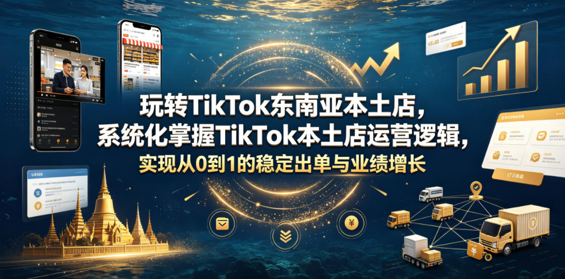 玩转TikTok东南亚本土店，系统化掌握TikTok本土店运营逻辑，实现从0到1的稳定出单与业绩增长-翌晨科技网