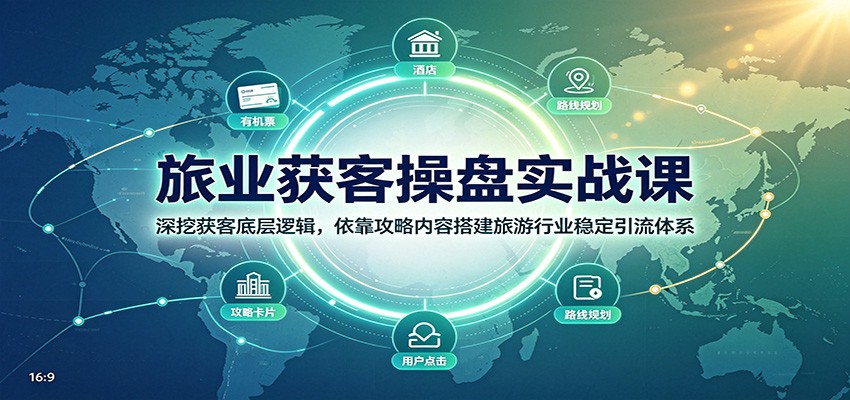 旅业获客操盘实战课：深挖获客底层逻辑，依靠攻略内容搭建旅游行业稳定引流体系-翌晨科技网