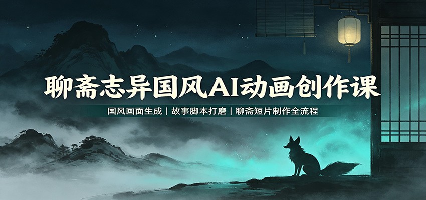 聊斋志异国风AI动画创作课：国风画面生成，故事脚本打磨，聊斋短片制作全流程-翌晨科技网