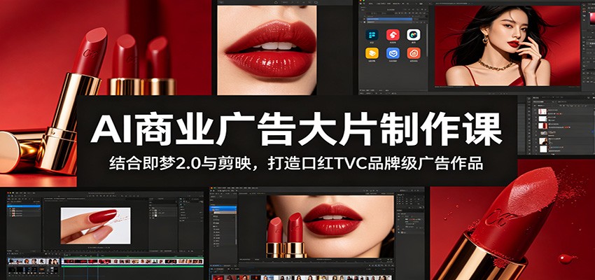 AI商业广告大片制作课：结合即梦2.0与剪映，打造口红TVC品牌级广告作品-翌晨科技网
