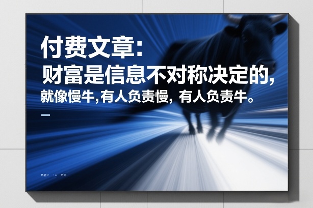 付费文章：财富是信息不对称决定的，就像慢牛，有人负责慢，有人负责牛-翌晨科技网