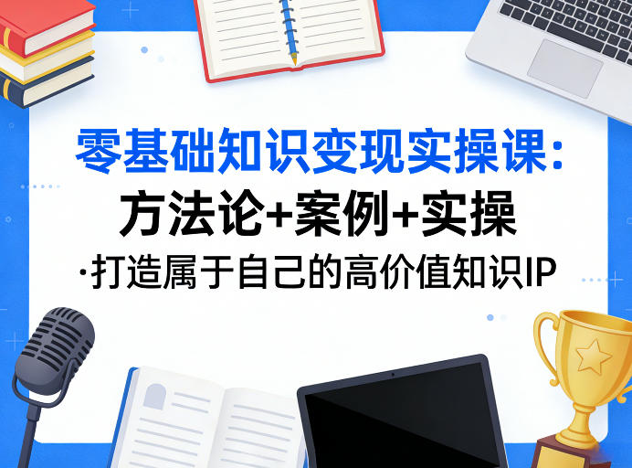 零基础知识变现实操课，方法论+案例+实操，打造属于自己的高价值知识IP-翌晨科技网