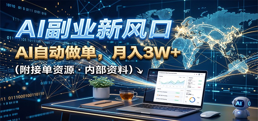 AI副业新风口，AI自动做单，月入3W+，附接单资源-翌晨科技网